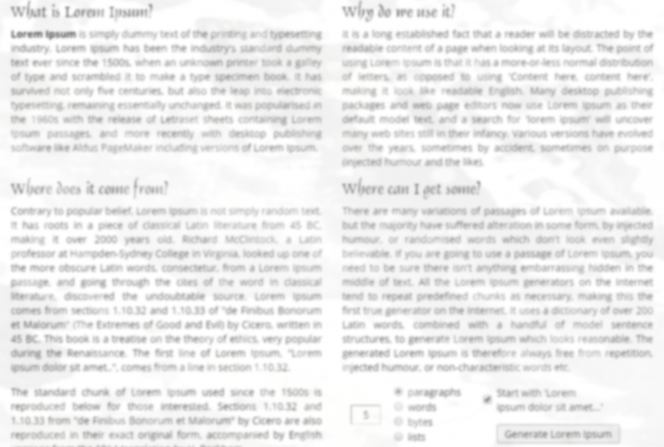 This image shows a page of text with some blurry/cloudy spots overlayed on it. This is to demonstrate what a page looks like to a user who has cataracts.