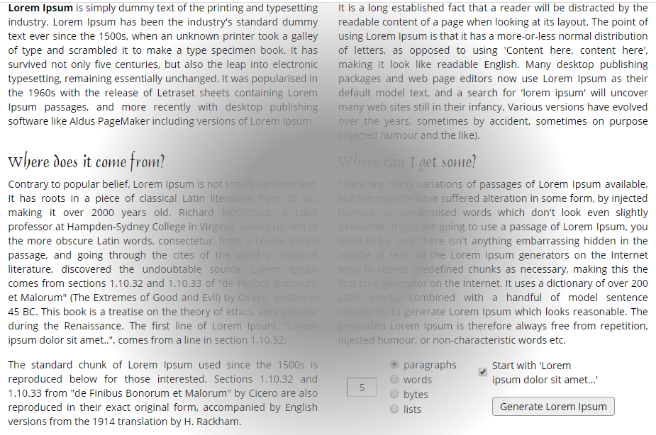 This image shows a webpage with text on it, and a large gray spot in the center, on top of the text, making it difficult to read the text under the gray spot. This simulates what a page looks like to a user with macular degeneration.